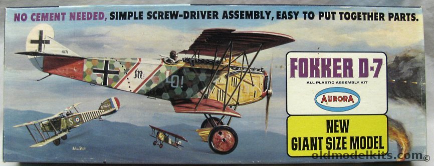 Aurora 1/19 Fokker D-7 (D-VII DVII) Giant Screwdriver Kit, 398-350 plastic model kit